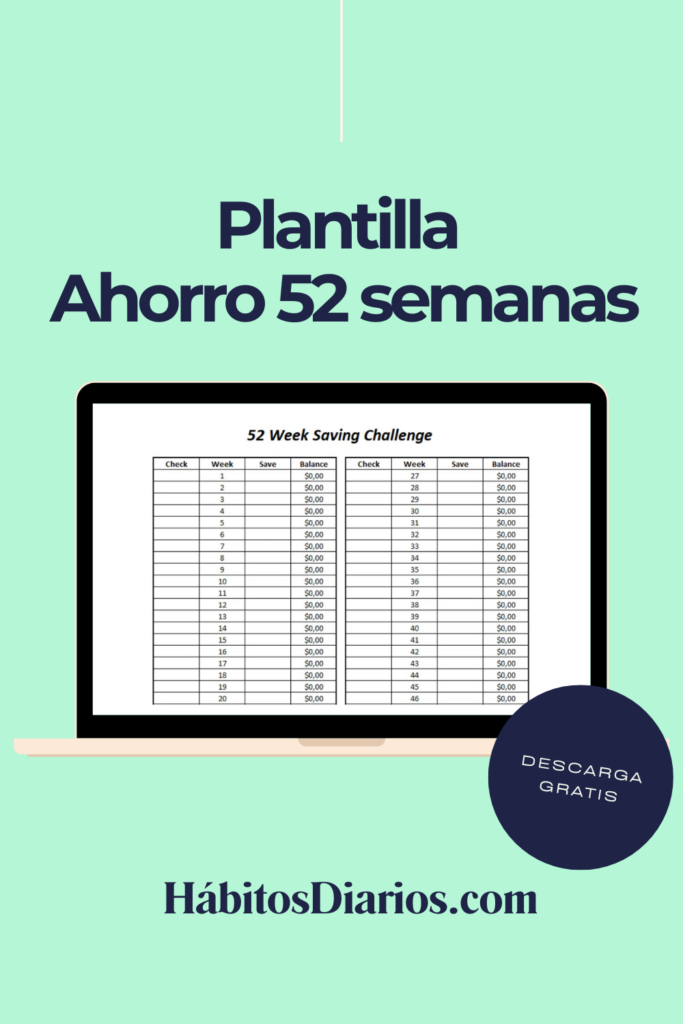 plantilla ahorro 52 semanas